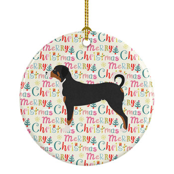 Appenzeller Sennenhund Merry Christmas Ceramic Ornament product image at NuMercy