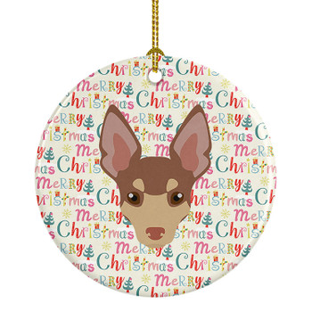 Miniature Fox Terrier Merry Christmas Ceramic Ornament WDK1523 product image at NuMercy