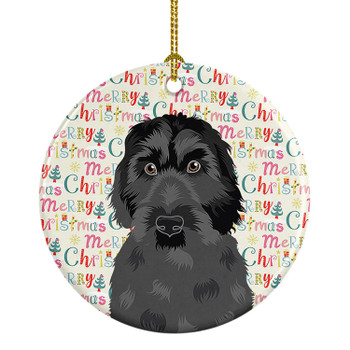 Doodle Black #3 Christmas Ceramic Ornament product image at NuMercy