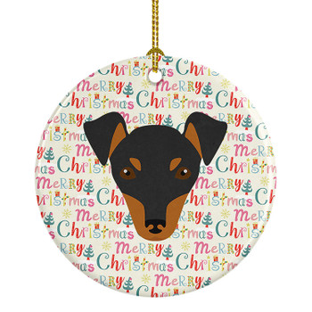 Manchester Toy Terrier Merry Christmas Ceramic Ornament product image at NuMercy