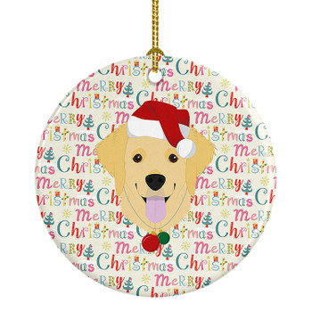 Golden Retriever Merry Christmas Ceramic Ornament WDK1465 product image at NuMercy