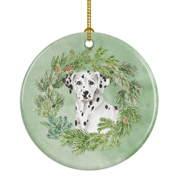 Dalmatian Christmas Wreath Ceramic Ornament product image at NuMercy