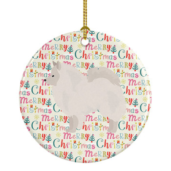 German Spitz #1 Merry Christmas Ceramic Ornament product image at NuMercy