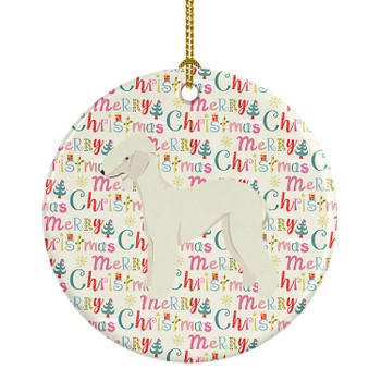 Bedlington Terrier Merry Christmas Ceramic Ornament WDK1936 product image at NuMercy