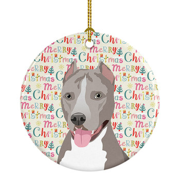 Pit Bull Blue #5 Christmas Ceramic Ornament product image at NuMercy