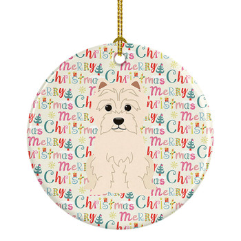 Merry Christmas Westie Ceramic Ornament WDK1585 product image at NuMercy