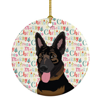 German Shepherd Bicolor Christmas Ceramic Ornament product image at NuMercy