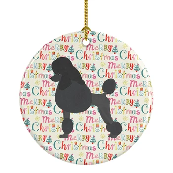 Standard Poodle Merry Christmas Ceramic Ornament product image at NuMercy