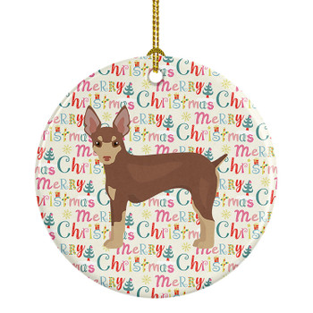 Miniature Fox Terrier Merry Christmas Ceramic Ornament WDK1749 product image at NuMercy