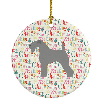 Kerry Blue Terrier Merry Christmas Ceramic Ornament product image at NuMercy