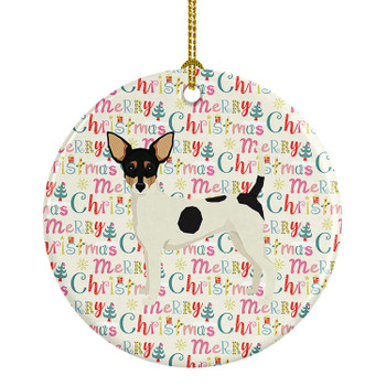 Toy Fox Terrier Merry Christmas Ceramic Ornament WDK1983 product image at NuMercy