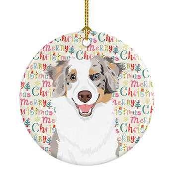 Australian Shepherd Red Merle Tricolor #1 Christmas Ceramic Ornament product image at NuMercy