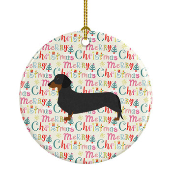 Dachshund Merry Christmas Ceramic Ornament WDK1829 product image at NuMercy