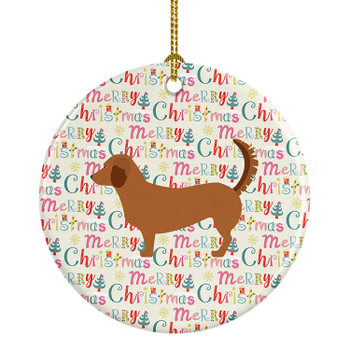 Alpine Dachsbrake Merry Christmas Ceramic Ornament product image at NuMercy