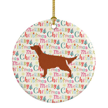 Irish Setter Merry Christmas Ceramic Ornament product image at NuMercy