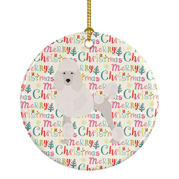 Poodle Merry Christmas Ceramic Ornament WDK1759 product image at NuMercy