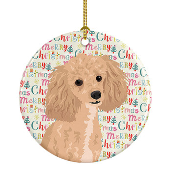 Poodle Toy Apricot #1 Christmas Ceramic Ornament product image at NuMercy