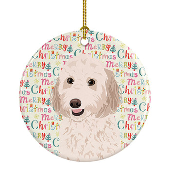 Doodle Cream #1 Christmas Ceramic Ornament product image at NuMercy