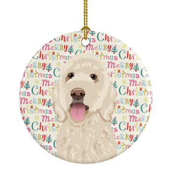 Doodle Cream #5 Christmas Ceramic Ornament product image at NuMercy