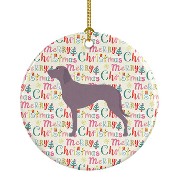 Weimaraner Merry Christmas Ceramic Ornament product image at NuMercy