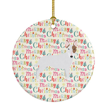 Bull Terrier Merry Christmas Ceramic Ornament WDK1798 product image at NuMercy