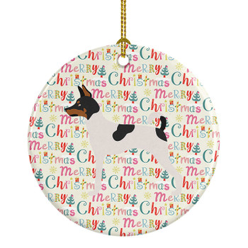American Toy Fox Terrier Merry Christmas Ceramic Ornament product image at NuMercy