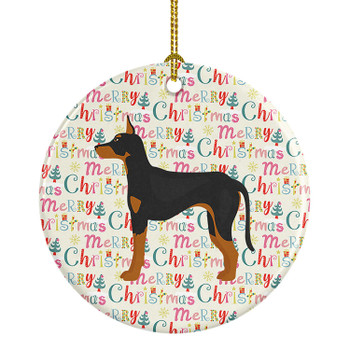 Manchester Terrier Merry Christmas Ceramic Ornament product image at NuMercy
