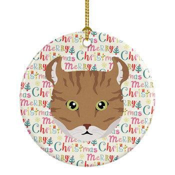 Highlander Lynx Cat Christmas Ceramic Ornament WDK2338 product image at NuMercy