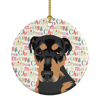 Rottweiler Black and Tan #2 Christmas Ceramic Ornament product image at NuMercy