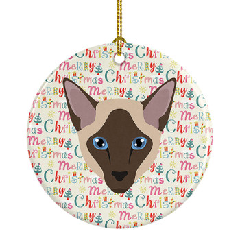 Siamese Modern Cat Christmas Ceramic Ornament WDK2379 product image at NuMercy