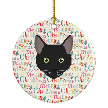 Pantherette Cat Christmas Ceramic Ornament WDK2362 product image at NuMercy