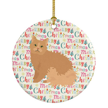 Selkirk Rex Cat Christmas Ceramic Ornament WDK2447 product image at NuMercy