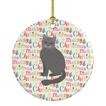 British Semi Longhair Cat Christmas Ceramic Ornament WDK2407 product image at NuMercy