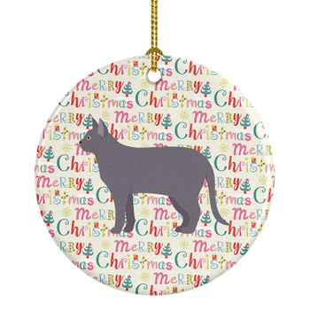 Korat #2 Cat Christmas Ceramic Ornament product image at NuMercy