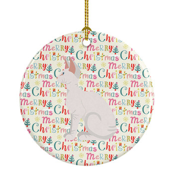 Sphynx #3 Cat Christmas Ceramic Ornament product image at NuMercy