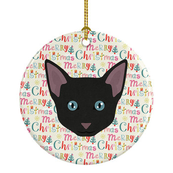 Russian White Black Cat Christmas Ceramic Ornament WDK2372 product image at NuMercy