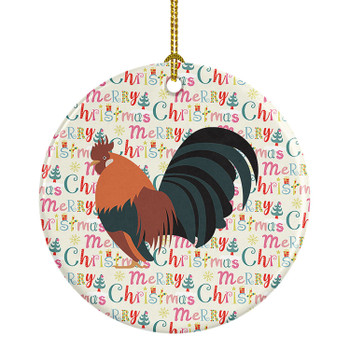 Dutch Bantam Chicken Christmas Ceramic Ornament product image at NuMercy