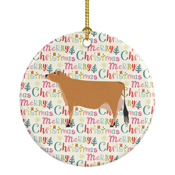 Jersey Cow Christmas Ceramic Ornament product image at NuMercy