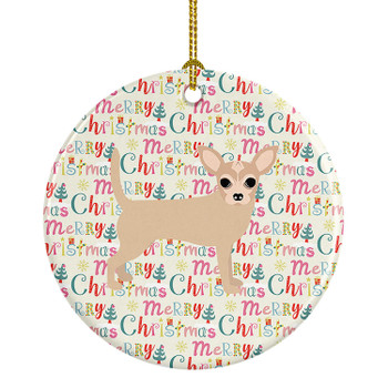 Chihuahua #2 Merry Christmas Ceramic Ornament product image at NuMercy
