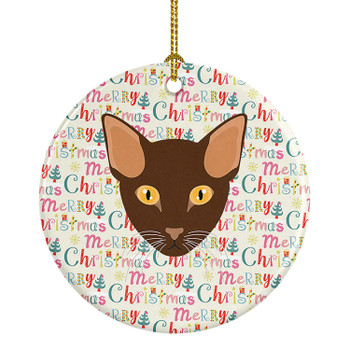 Suphalak Cat Christmas Ceramic Ornament WDK2388 product image at NuMercy