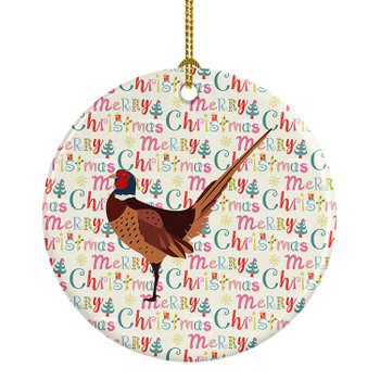 Ring-necked Common Pheasant Christmas Ceramic Ornament product image at NuMercy