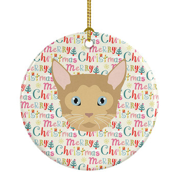 German Rex Cat Christmas Ceramic Ornament WDK2336 product image at NuMercy