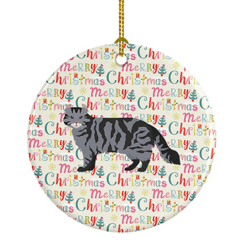 American Curl #1 Cat Christmas Ceramic Ornament product image at NuMercy