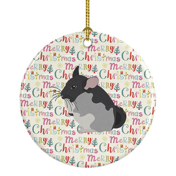 Black Velvet Chinchilla Christmas Ceramic Ornament product image at NuMercy