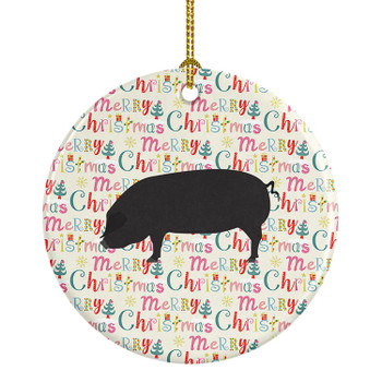 Devon Large Black Pig Christmas Ceramic Ornament product image at NuMercy