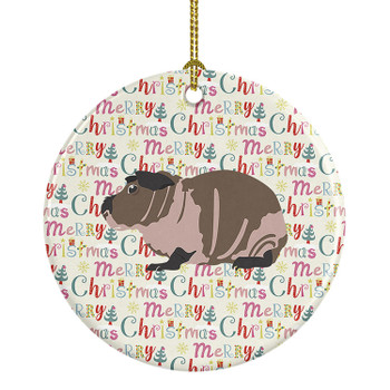 Skinny Guinea Pig Christmas Ceramic Ornament product image at NuMercy