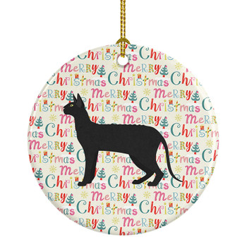 Black Cornish Rex Cat Christmas Ceramic Ornament WDK2520 product image at NuMercy