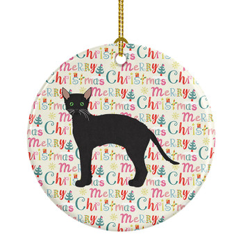 Black German Rex Cat Christmas Ceramic Ornament WDK2549 product image at NuMercy