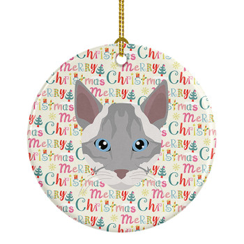 Ojos Azules Cat Christmas Ceramic Ornament WDK2356 product image at NuMercy