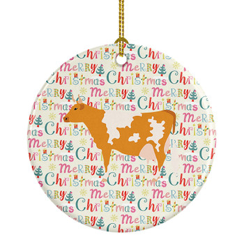 Guernsey Cow Christmas Ceramic Ornament product image at NuMercy